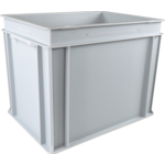 Bak, HDPE, gesloten handgreep, transportbak, 400x300x325mm, grijs