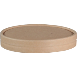 Deksel, soepbeker to go 400ml, Kraftpapier + PE, rond, Ø97mm, bruin